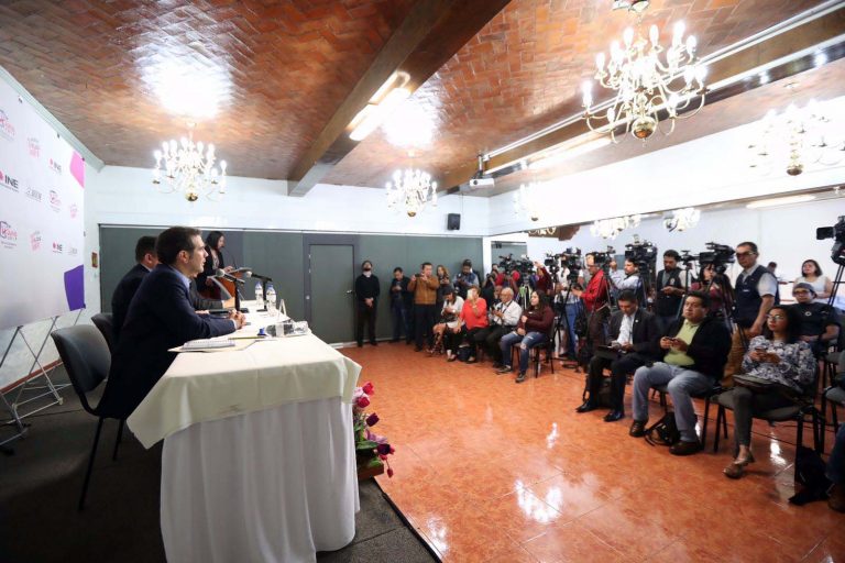 Conferencia de prensa conjunta INE-IEEM.