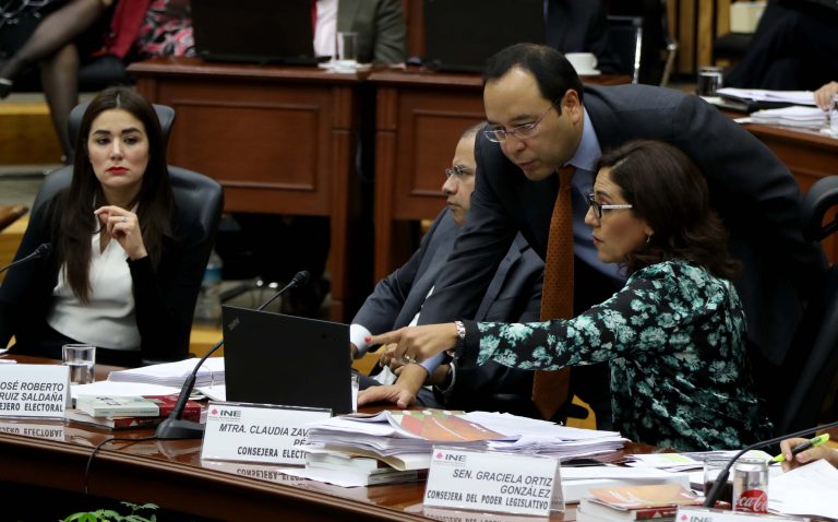 Dania Ravel Cuevas, Roberto Ruíz Saldaña, Ciro Murayama Rendón y Beatriz Claudia Zavala Pérez, Consejeras y Consejeros Electorales.