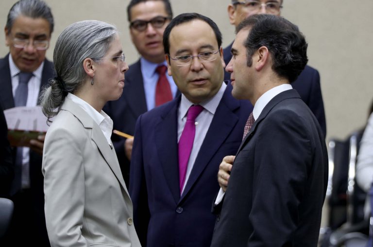 Pamela San Martín Ríos y Valles, Ciro Murayama Rendón, Consejera y Consejero Electorales  y Lorenzo Córdova Vianello, Consejero Presidente del INE.