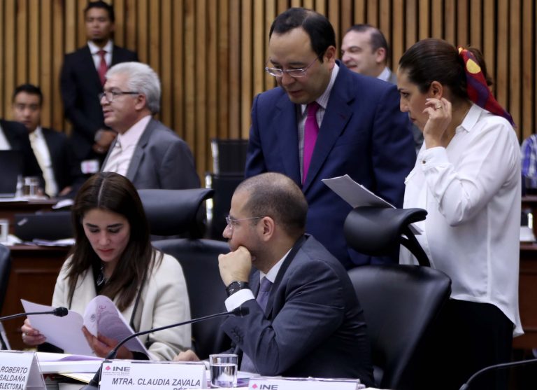 Dania Ravel Cuevas, Roberto Ruíz Saldaña, Ciro Murayama Rendón y Beatriz Zavala Pérez Consejeras y Consejero Electorales.