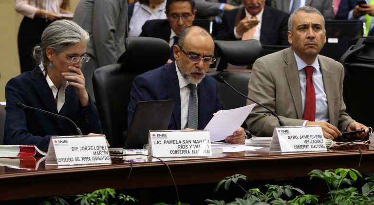 Pamela San Martín Ríos y Valles, Jaime Rivera Velázquez y Benito Nacif Hernández Consejera y Consejeros Electorales.