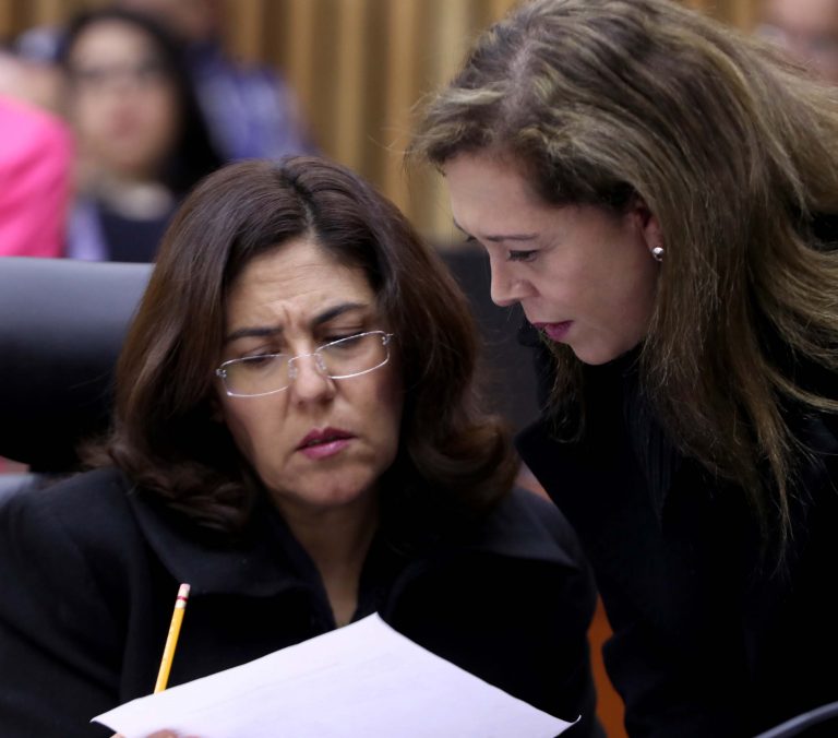 Claudia Zavala Pérez y Adriana Favela Herrera Consejeras Electorales.