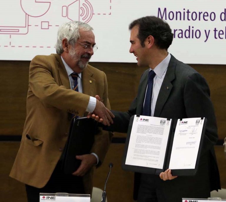 Firma de Convenio INE-UNAM para la realización del monitoreo de programas noticiosos, de radio y televisión PEF 2017-2018.