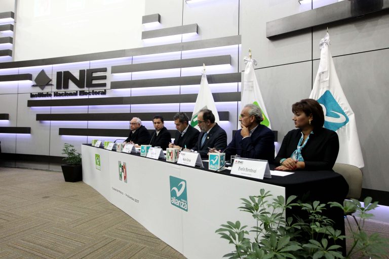 Dirigentes de los Partidos Partidos Políticos Morena, PRI, PVEM y NA