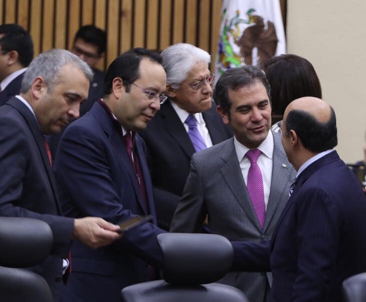 Benito Nacif Hernández, Ciro Murayama Rendón, Consejeros Electorales, Lorenzo Córdova Vianello Consejero Presidente y Enrique Andrade Consejero Electoral.