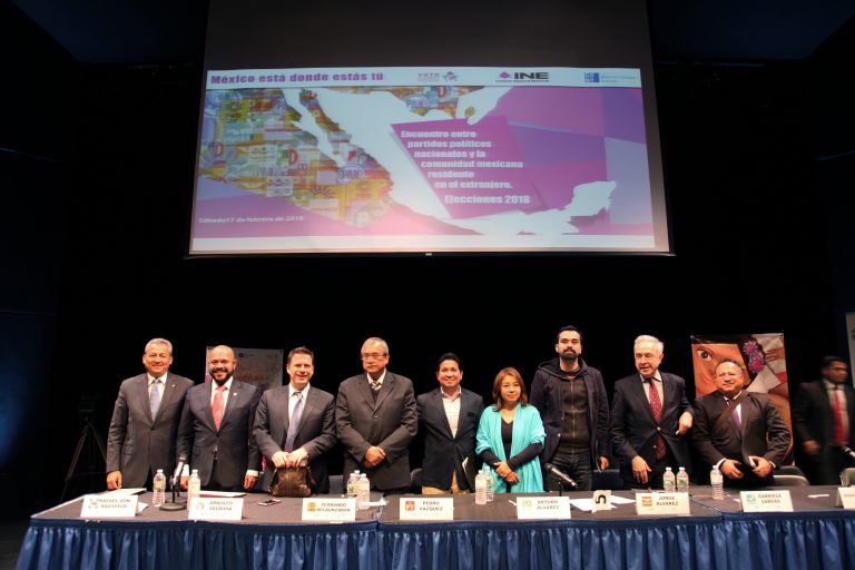Representantes de partidos políticos en el Encuentro entre partidos políticos nacionales y la comunidad mexicana residente en el extranjero