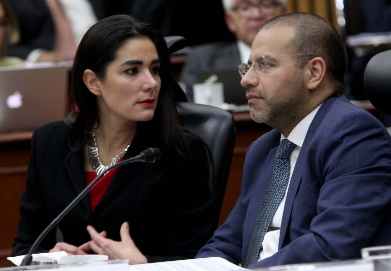 Dania Ravel Cuevas y Roberto Ruíz Saldaña Consejera y Consejero Electorales.