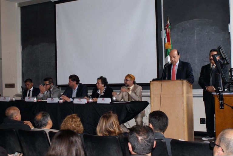 Enrique Andrade González, Consejero Electoral del INE, en su participación en el Foro Cívico Agenda migrante frente a las elecciones de 2018 en la Universidad de California, Los Ángeles (UCLA)