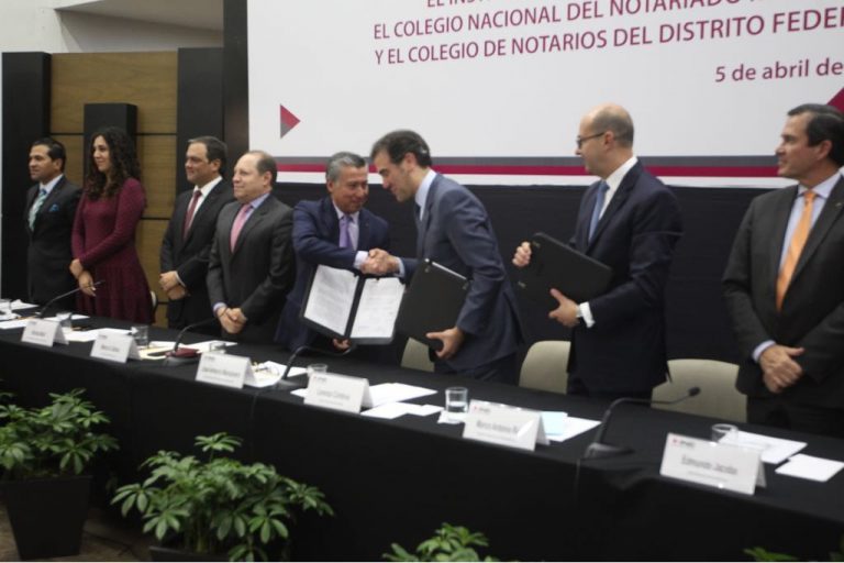 Firma de Convenios con el Colegio Nacional del Notariado Mexicano y el colegio de Notarios del D.F.