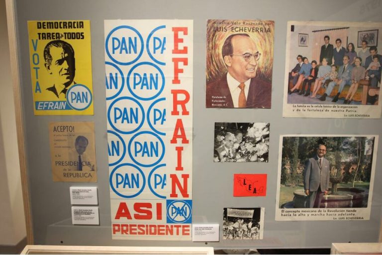 Parte de la exposición   “Ciudadanía, Democracia y Propaganda Electoral en México: 1910-2018”.