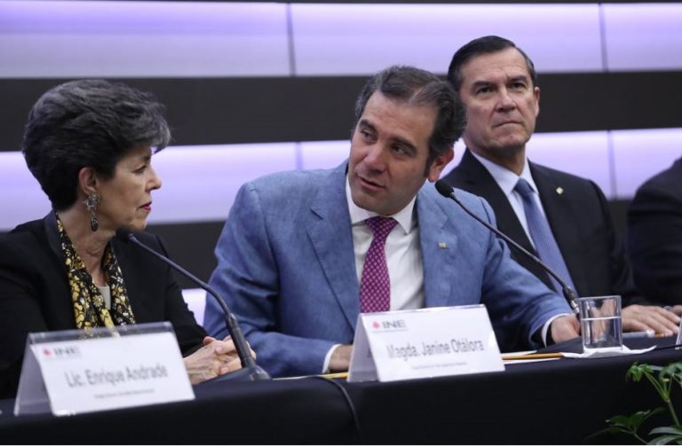 Janine Otálora Malassis, Magistrada Presidenta del TEPJF, Lorenzo Córdova Vianello Consejero Presidente del INE y Edmundo Jacobo Molina, Secretario Ejecutivo del INE.