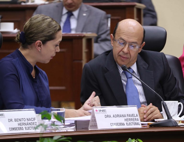 Consejera electoral Adriana Favela Herrera y Consejero Electoral Enrique Andrade González