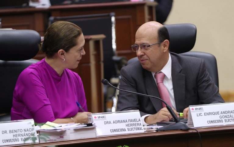 Adriana Favela Herrera y Enrique Andrade González, Consejera y Consejero Electorales.