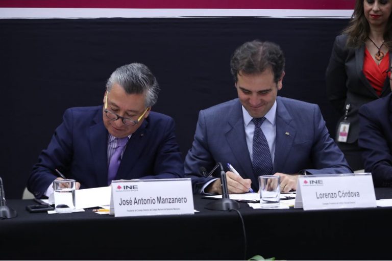 Lorenzo Córdova Vianello,INE y José Antonio Manzanero, Colegio Nacional del Notariado Mexicano.