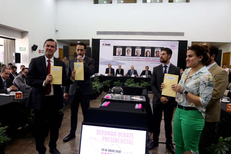 Sorteo del orden de participación de la Candidata y los Candidatos, así como el orden de participación de quienes fungirán como moderadores en el Segundo Debate Presidencial.