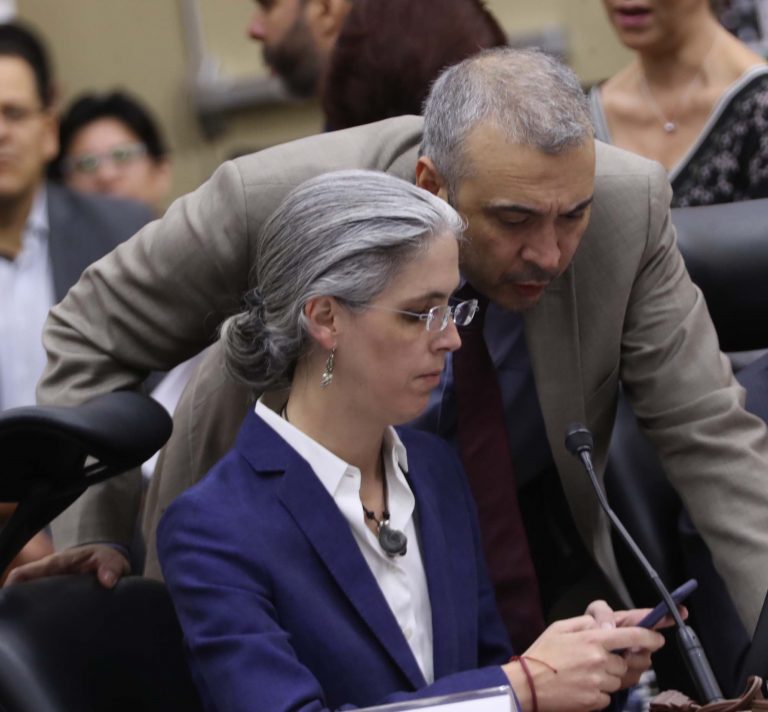 Pamela San Martín Ríos y Valles y Benito Nacif Hernández  Consejera y Consejero Electorales.