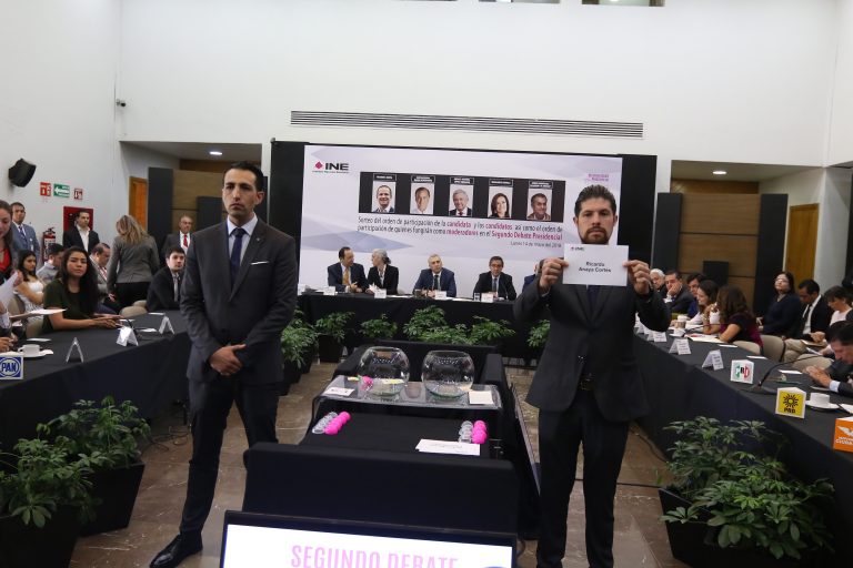 Sorteo del orden de participación de la Candidata y los Candidatos, así como el orden de participación de quienes fungirán como moderadores en el Segundo Debate Presidencial.