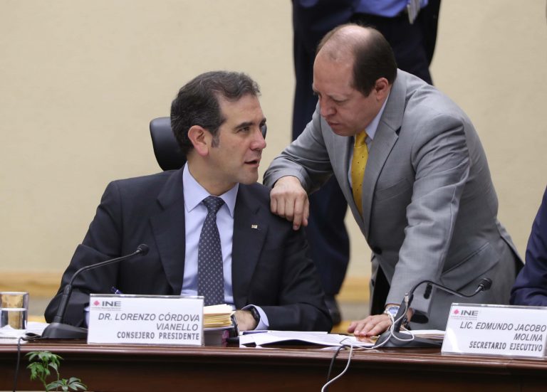 Lorenzo Córdova Vianello, Consejero Presidente del INE y Marco Antonio Baños Martínez