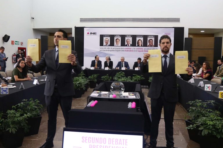 Sorteo del orden de participación de la Candidata y los Candidatos, así como el orden de participación de quienes fungirán como moderadores en el Segundo Debate Presidencial.