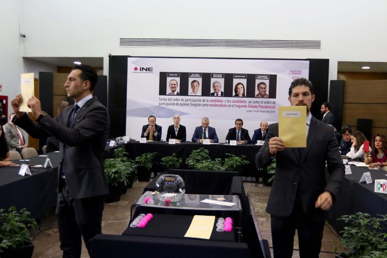 Sorteo del orden de participación de la Candidata y los Candidatos, así como el orden de participación de quienes fungirán como moderadores en el Segundo Debate Presidencial.