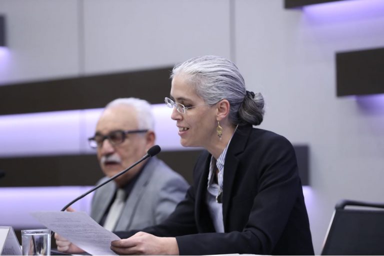 Gilberto Guevara Niebla y Pamela San Martín Ríos y Valles Consejera Electoral.