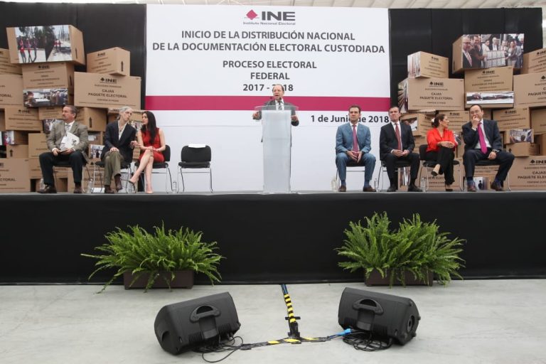Marco Antonio Baños Martínez, Consejero Electoral en la Ceremonia de Inicio de la Distribución Nacional de la Documentación Electoral Custodiada.