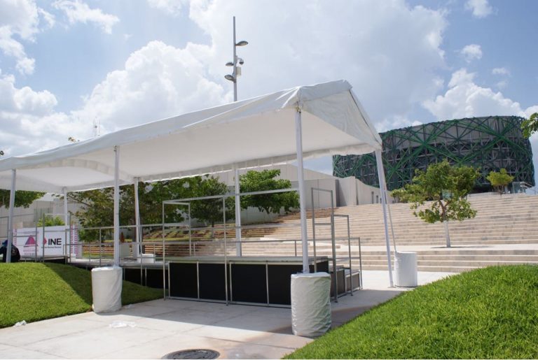 Preparativos para el Tercer Debate Presidencial en el Gran Museo del Mundo Maya