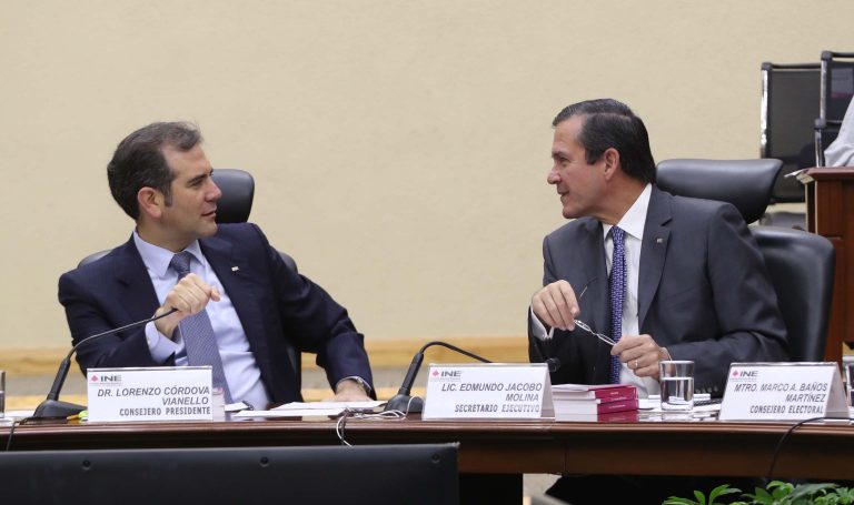 Lorenzo Córdova Vianello Consejero Presidente y Edmundo Jacobo Molina Secretario Ejecutivo del INE.
