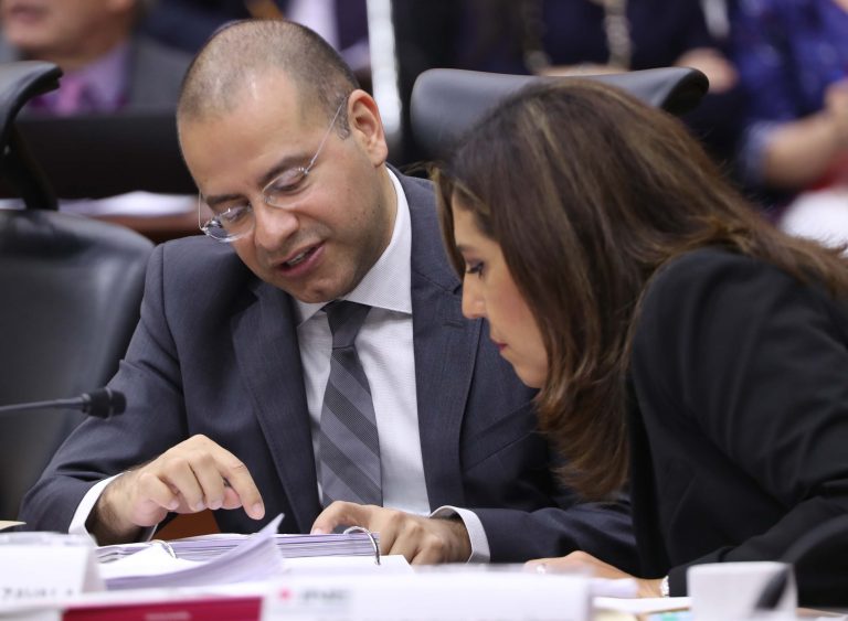Roberto Ruíz Saldaña y Claudia Zavala Pérez Consejera y Consejero Electorales.