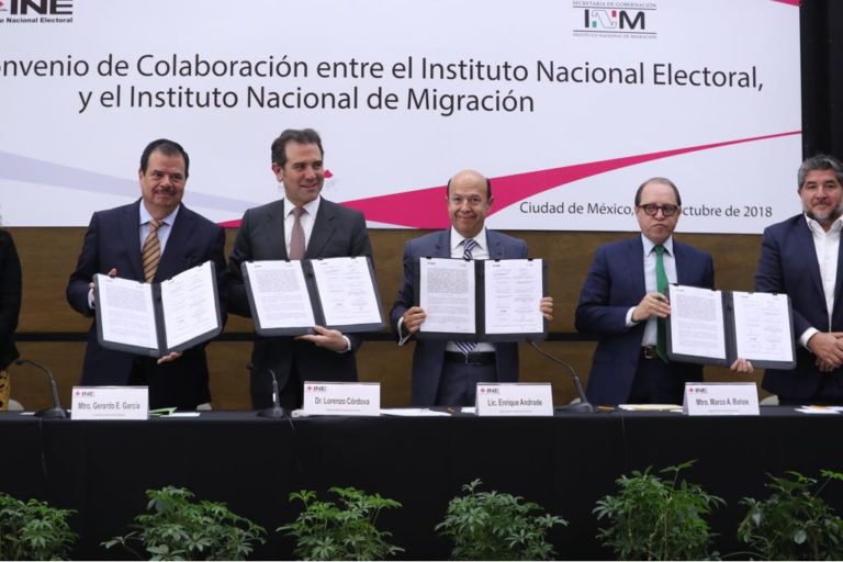 Firma de Convenio de Colaboración entre el Instituto Nacional Electoral y el Instituto Nacional Electoral.