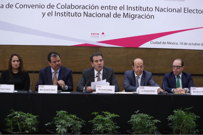 Firma de Convenio de Colaboración entre el Instituto Nacional Electoral y el Instituto Nacional Electoral.