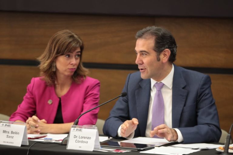 Belén Sanz ONU Mujeres y Lorenzo Córdova Vianello Consejero Presidente del INE.