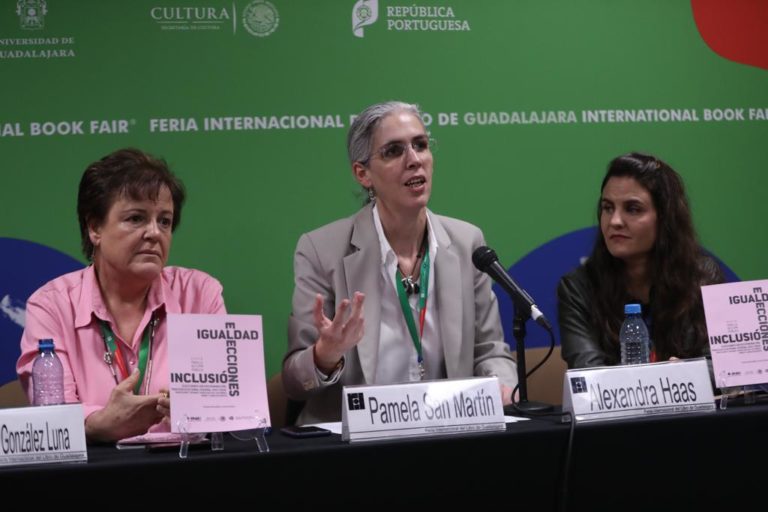 María Teresa González Luna Universidad de Guadalajara, Pamela San Martín Ríos y Valles Consejera Electoral del INE y Alexandra Haas, CONAPRED.