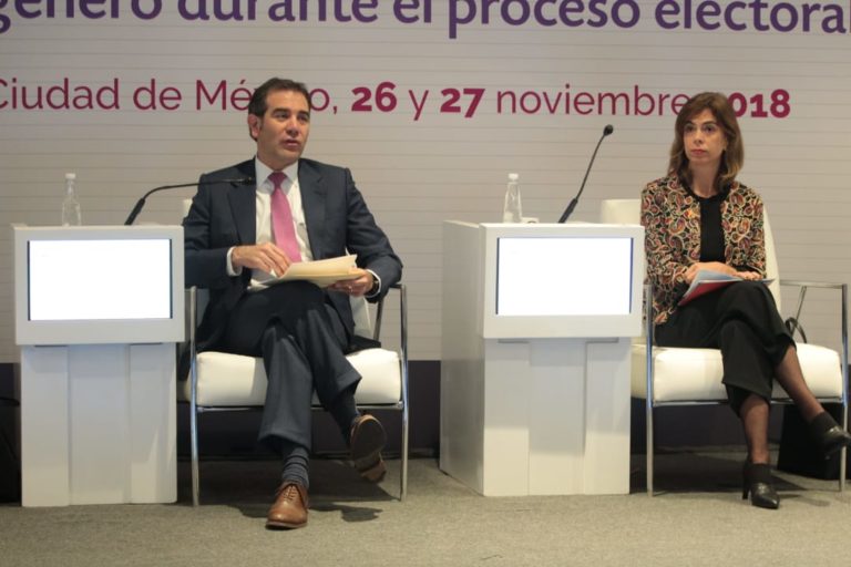 Lorenzo Córdova Vianaello, Consejero Presidente del INE Y Belén Sanz Luque, Representante de ONU Mujeres en México.