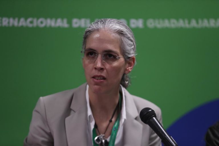 Pamela San Martín Ríos y Valles, Consejera Electoral del INE en la FIL Guadalajara 2018.