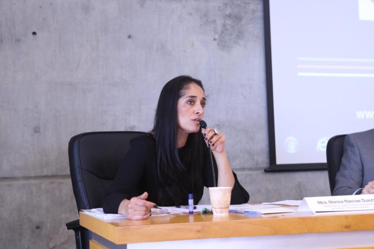 Mónica Maccise Duayhe Directora de la Unidad Técnica de Igualdad de Género y No discriminación del INE en el “Seminario: Baja California: dinámicas electorales y nuevos escenarios normativos Proceso Electoral Local 2018-2019”.