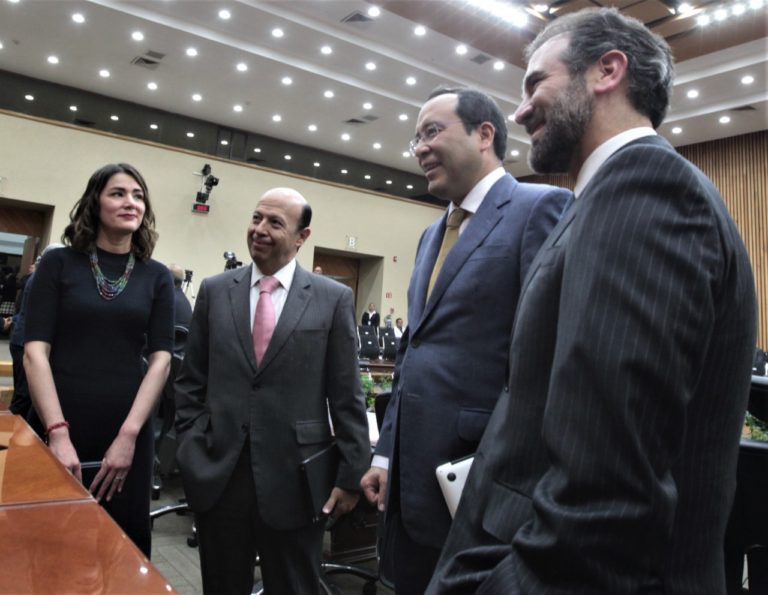 Consejera Electoral Dania Ravel, Consejeros Electorales Enrique Andrade, Ciro Murayama y Consejero Presidente Lorenzo Córdova