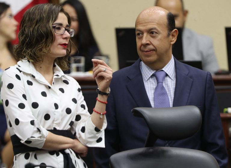 Dania Ravel Cuevas y Eduardo Andrade González Consejera y Consejero Electoral.