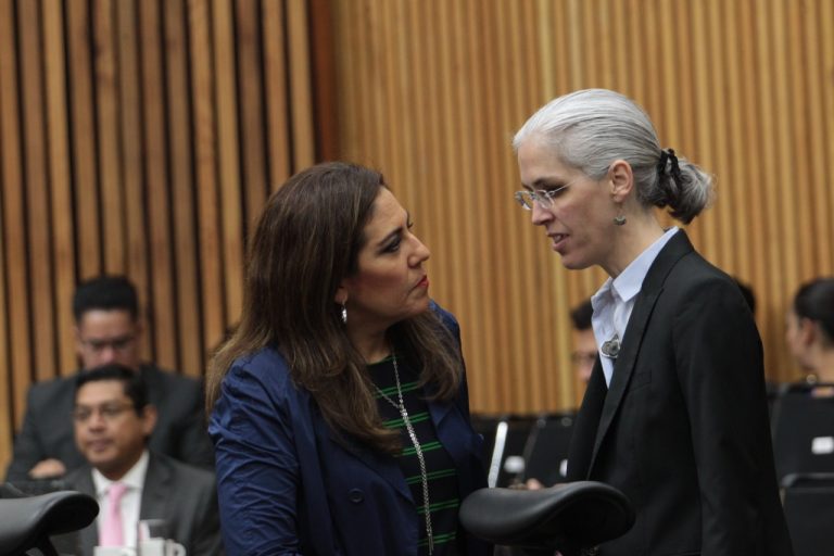 Claudia Zavala Pérez y Pamela San Martín Ríos y Valles,  Consejeras Electorales.