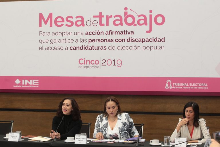 Mesa de trabajo para adoptar una acción afirmativa que garantice a las personas con discapacidad el acceso a candidaturas de elección popular.