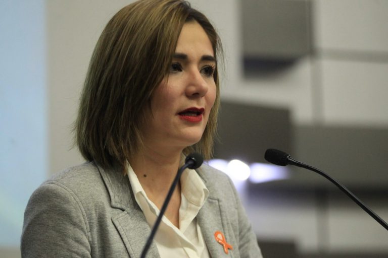 Dania Ravel Cuevas, Consejera Electoral del INE y Presidenta de la Comisión temporal de la Igualdad de Género y no discriminación en la participación política en la presentación del Video musical Pasiflorine.