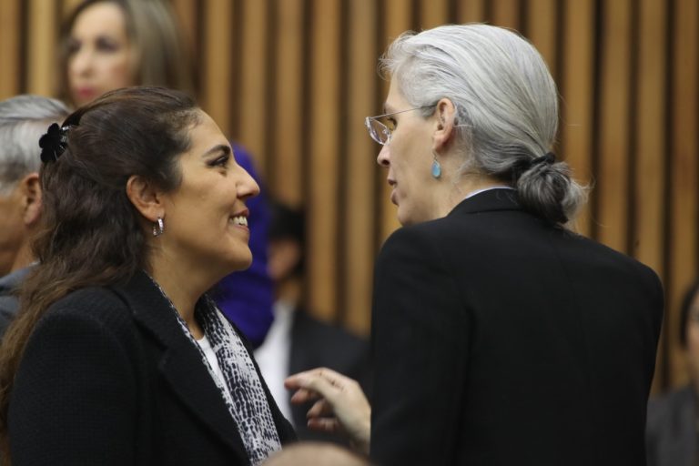 Claudia Zavala Pérez y Pamela San Martín Ríos y Valles Consejeras Electorales.