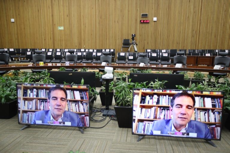 Consejero Presidente Lorenzo Córdova Vianello en la Sesión Virtual del Consejo General del INE celebrada el día de hoy 1 de abril de 2020