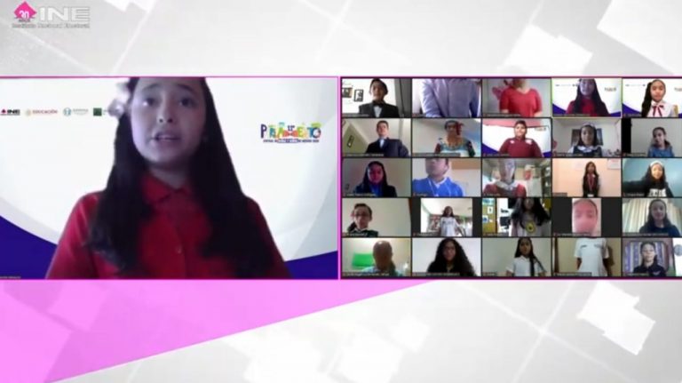 Lectura de la Declaratoria del 11° Parlamento de Niñas y Niños de México 2020 modalidad virtual a cargo de Dana Naomi, Presidenta Infantil de la Mesa Directiva.