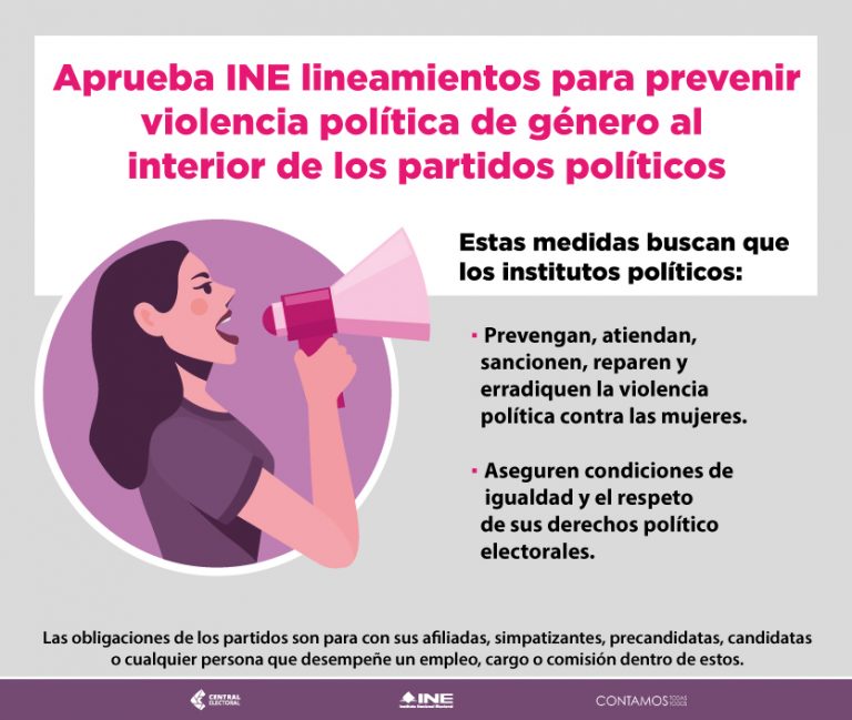 Aprueba Ine Lineamientos Para Que Partidos Prevengan Atiendan Sancionen Reparen Y Erradiquen 9697