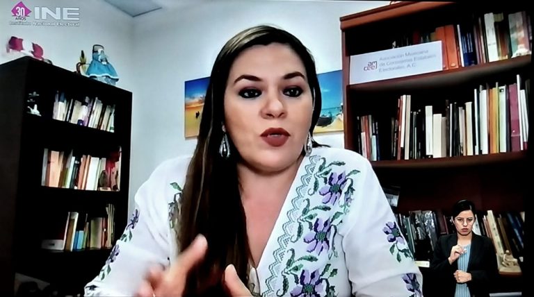 María del Mar Trejo Pérez, Presidenta de la Asociación Mexicana de Consejeras Estatales Electorales.