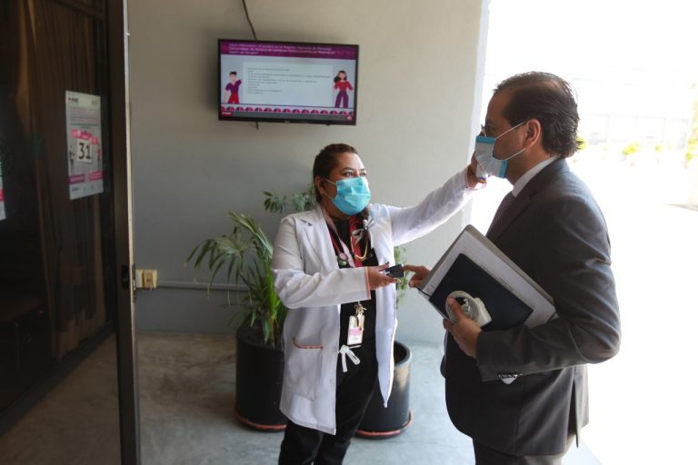 Se instaló filtro sanitario para todo el personal en Oficinas Centrales del Instituto.