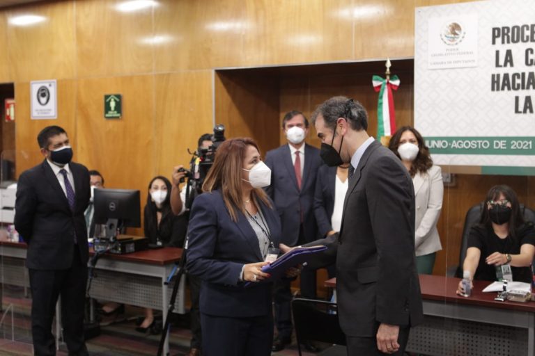 Entrega representativa de la documentaciòn electoral de los diputados electos por el principio de mayorìa relativa para la renovaciòn de la Càmara de Diputados de la LXV Legislatura.