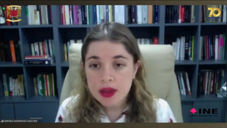 Andrea Samaniego Sánchez, Profesora de FCPYS de la UNAM.