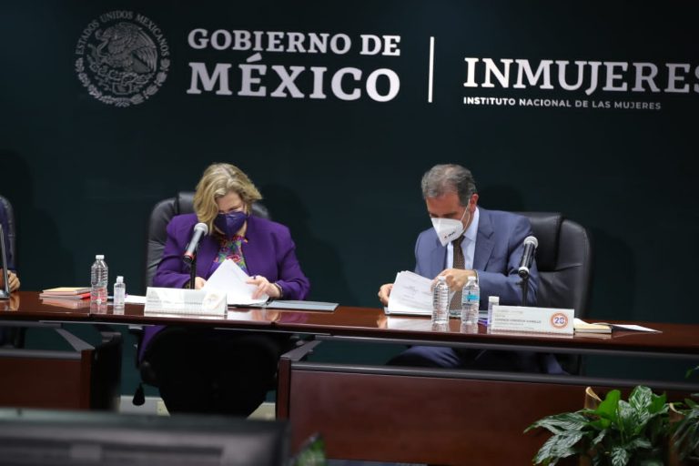 Nadine Gasman Zylbermann Presidenta de Inmujeres y Lorenzo Córdova Vianello Consejero Presidente del INE.